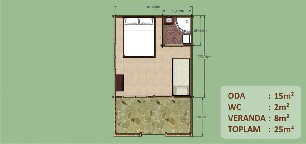 AHŞAP BUNGALOV TİPİ EVLER