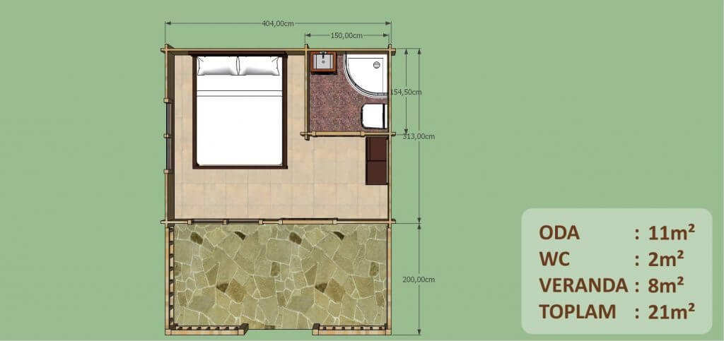 AHŞAP BUNGALOV TİPİ EVLER