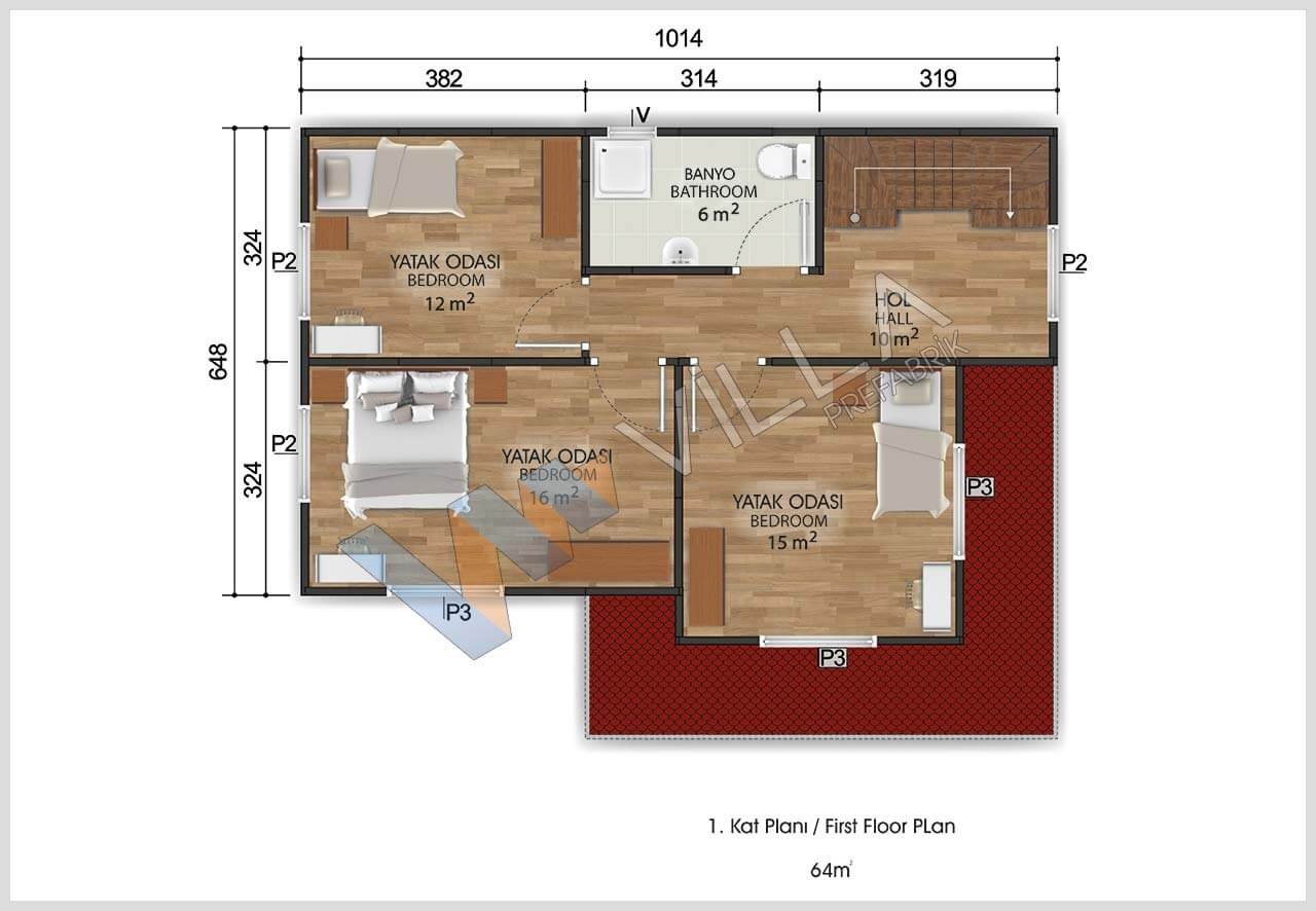 Dubleks Prefabrik Ev 142 m² Bornova