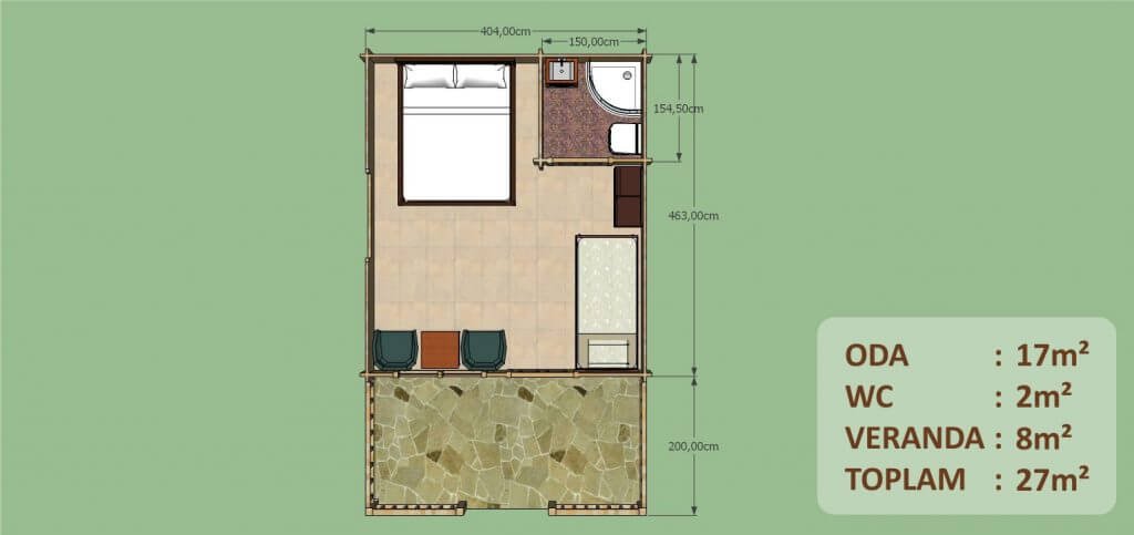 AHŞAP BUNGALOV TİPİ EVLER