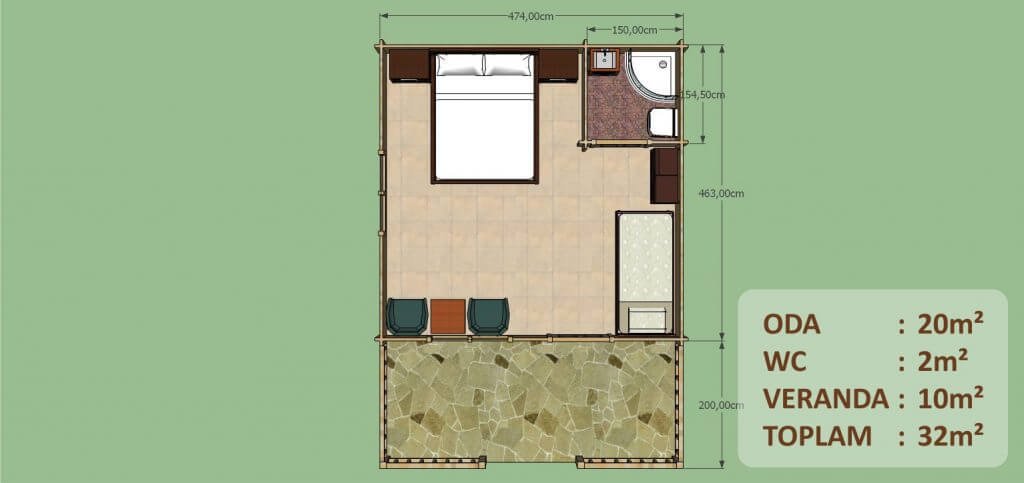 AHŞAP BUNGALOV TİPİ EVLER