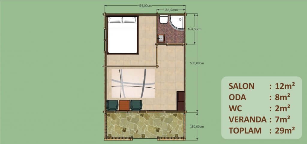 AHŞAP BUNGALOV TİPİ EVLER