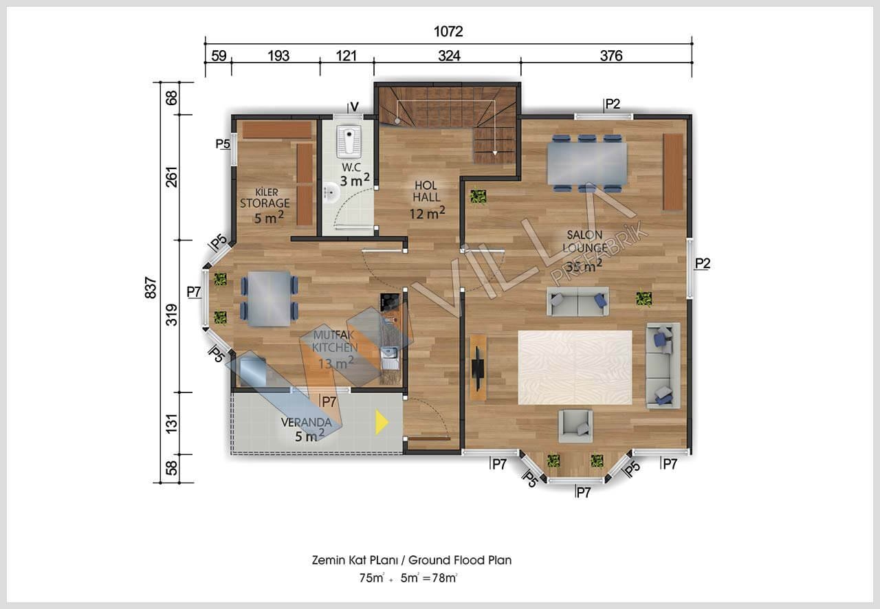 Dubleks Prefabrik Ev 155 m²